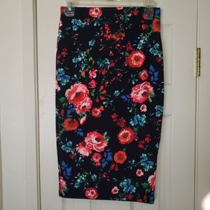 Floral pencil skirt